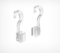 Крючок TUBE HOOK крепления рам  на трубу D-20 мм. это крючок с подвижным основанием для подвешивания пластиковых рамок на трубу диаметром 20 мм. Также позволяет подвесить рамку на металлические покупательские корзины и подвесные профили.